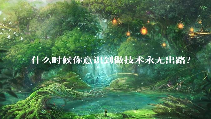 什么时候你意识到做技术永无出路？